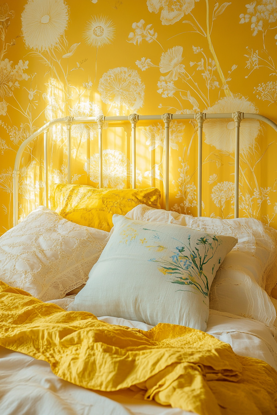 11. Dandelion Dreamscape (Yellow Bedroom Ideas) - Yellow Bedroom Ideas