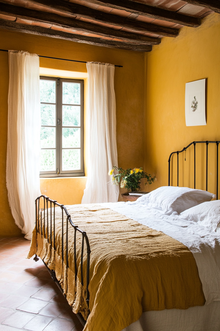 17. Tuscan Glow Bedroom (Yellow Bedroom Ideas) - Yellow Bedroom Ideas