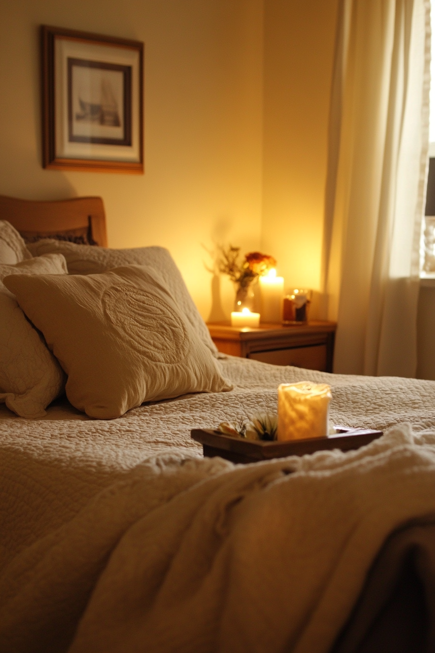 19. Candlelight Warmth (Yellow Bedroom Ideas) - Yellow Bedroom Ideas