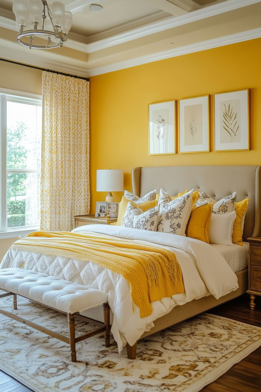 20. Dijon Cozy Corner (Yellow Bedroom Ideas) - Yellow Bedroom Ideas