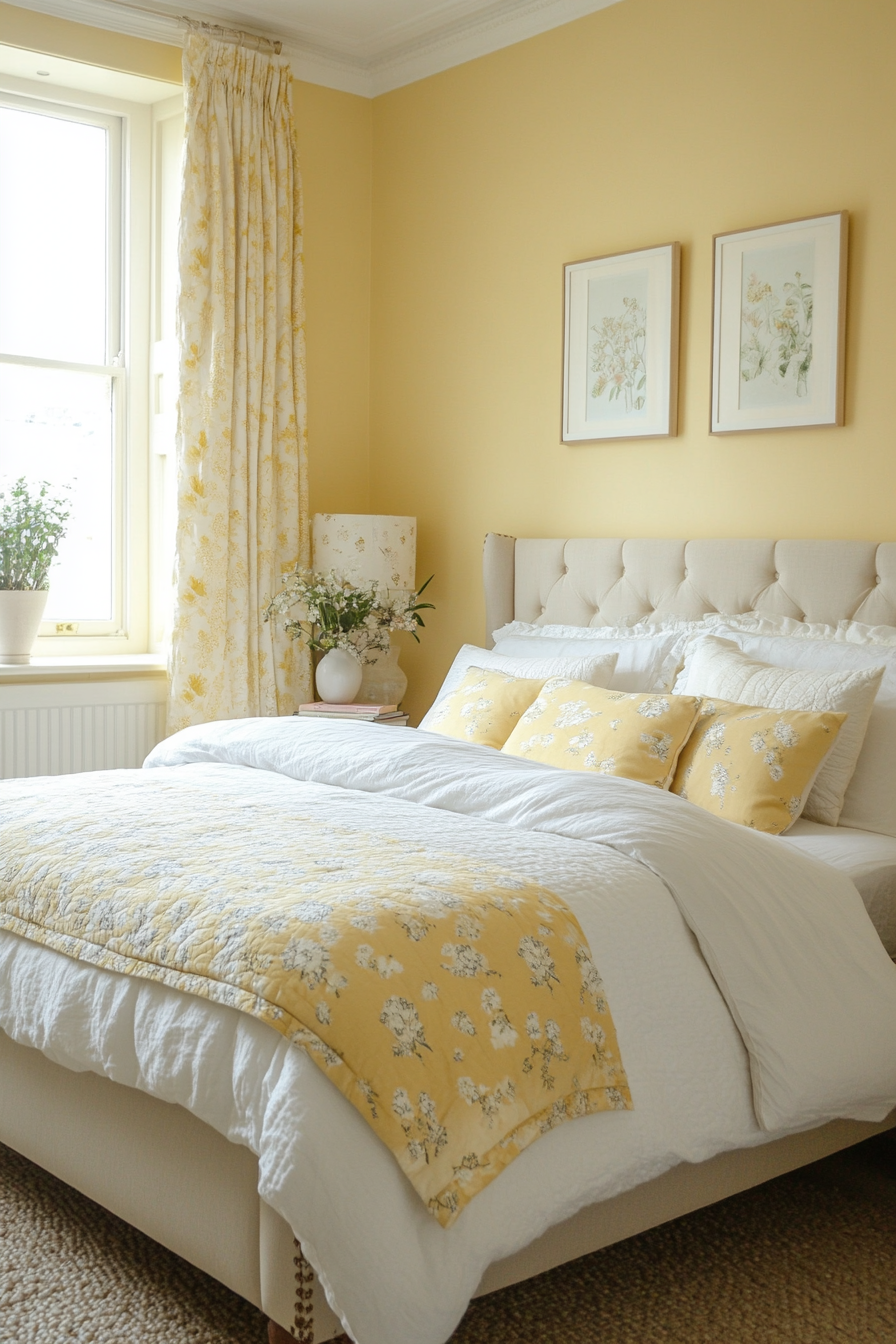 24. Creamy Vanilla Sunshine (Yellow Bedroom Ideas) - Yellow Bedroom Ideas