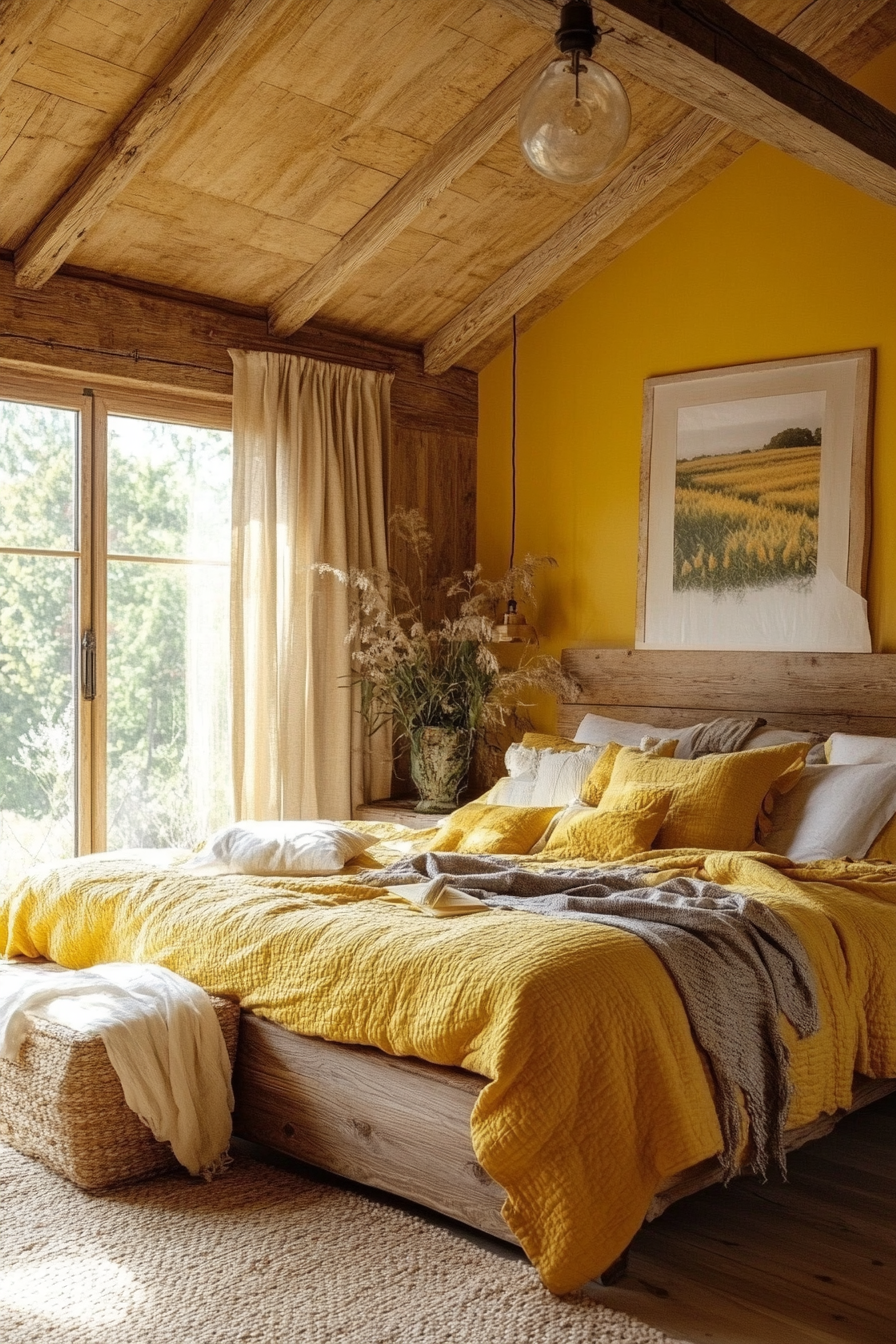 26. Warm Cornfield Retreat (Yellow Bedroom Ideas) - Yellow Bedroom Ideas