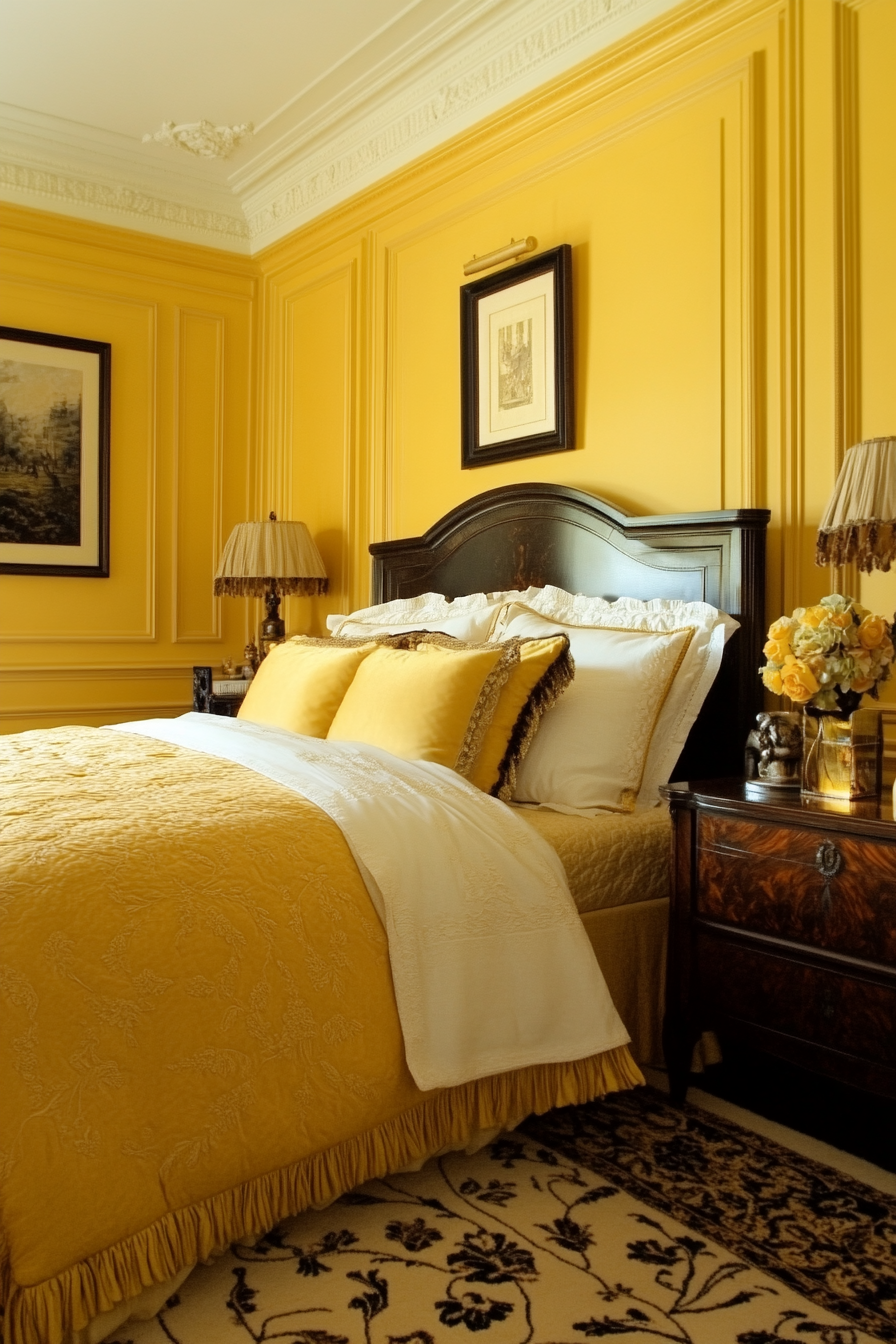 2. Golden Luxe Retreat (Yellow Bedroom Ideas) - Yellow Bedroom Ideas