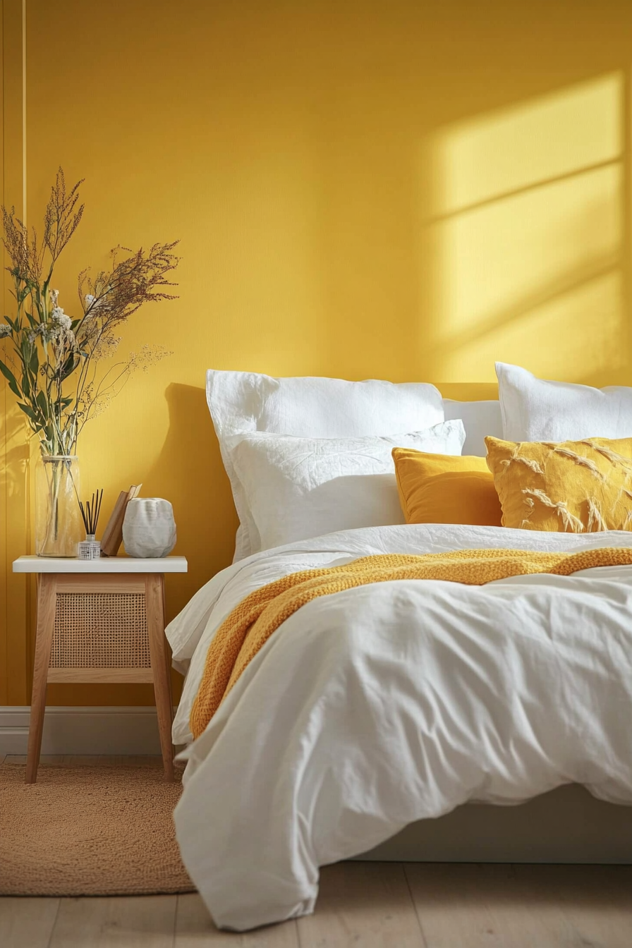 3. Lemon Zest Minimalism (Yellow Bedroom Ideas) - Yellow Bedroom Ideas