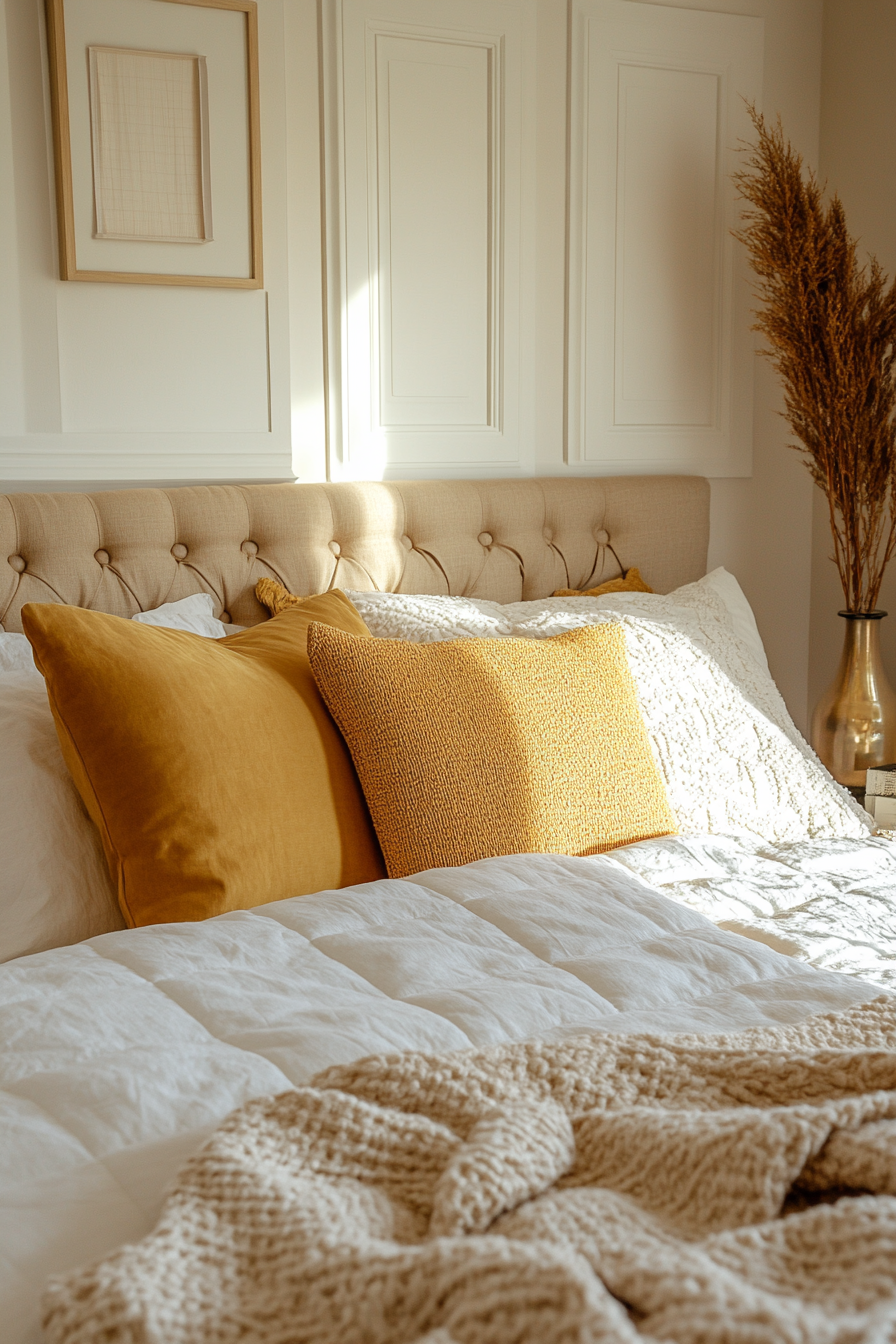 4. Amber Glow Haven (Yellow Bedroom Ideas) - Yellow Bedroom Ideas