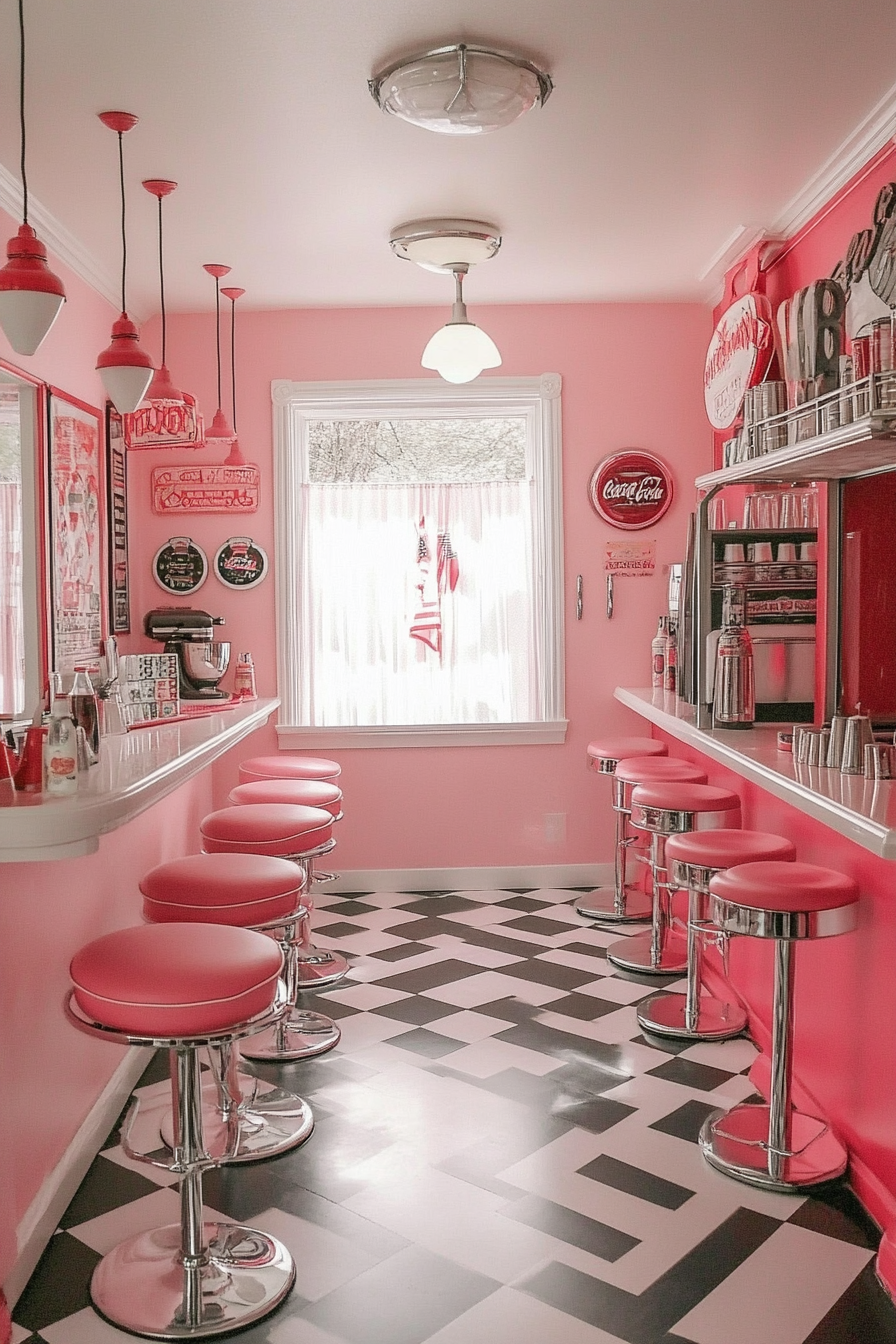 13. American Soda Shop Nostalgia (Vintage Kitchen Ideas) - Vintage Kitchen Ideas