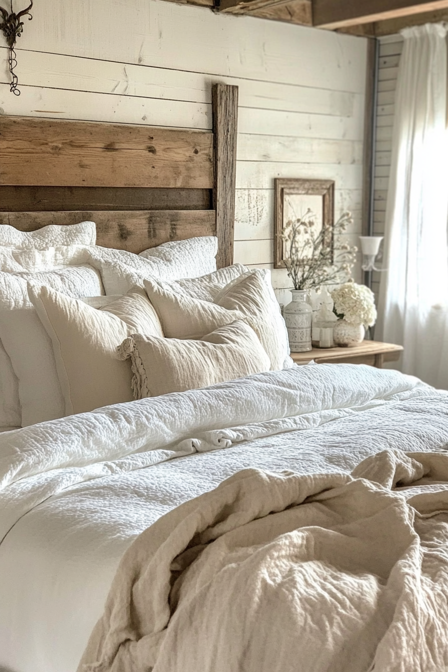 2. Rustic Farmhouse Charm (Off White Bedroom Ideas) - Off White Bedroom Ideas