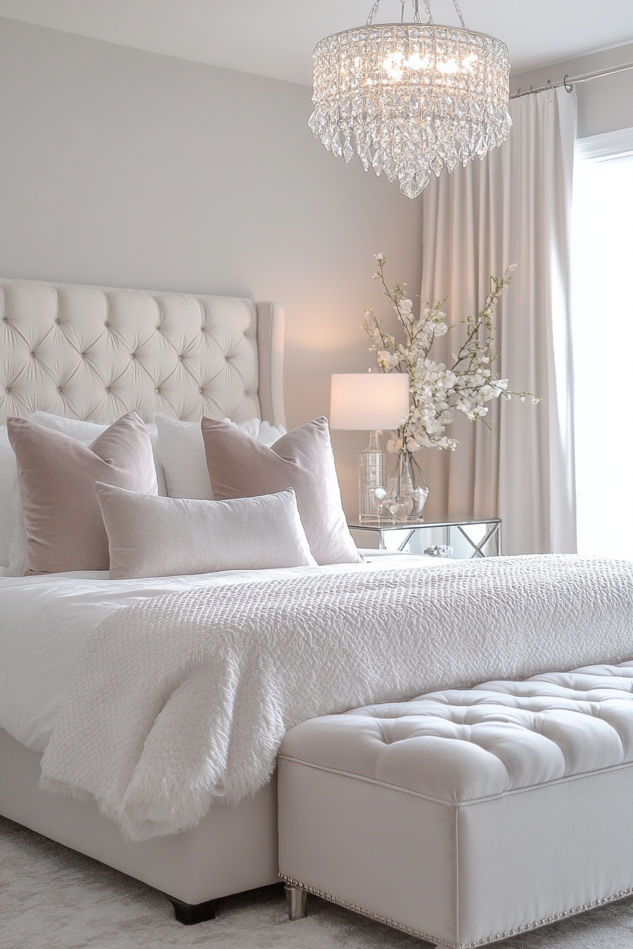8. Modern Glam (Off White Bedroom Ideas) - Off White Bedroom Ideas