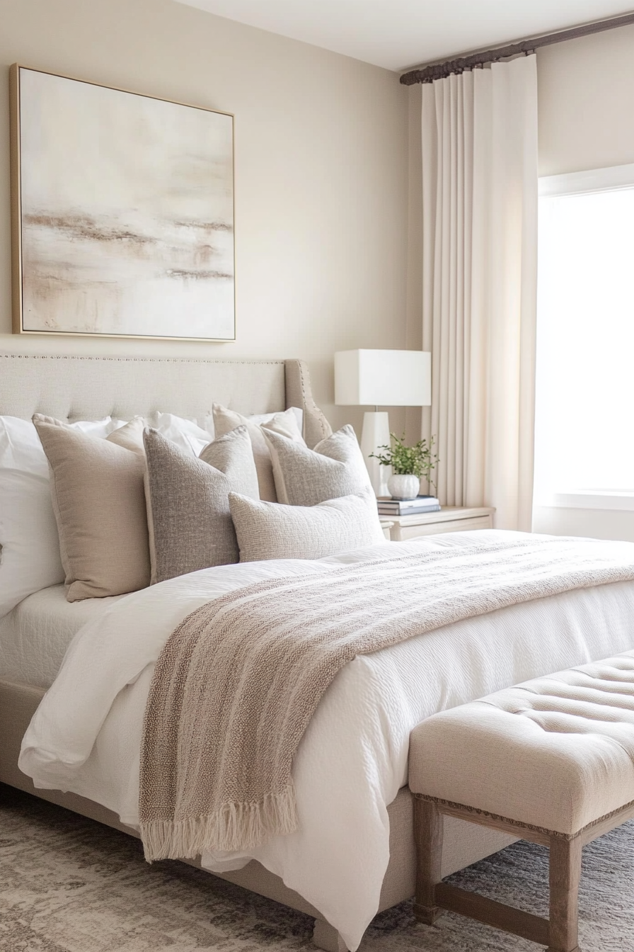 22. Sophisticated Greige (Off White Bedroom Ideas) - Off White Bedroom Ideas