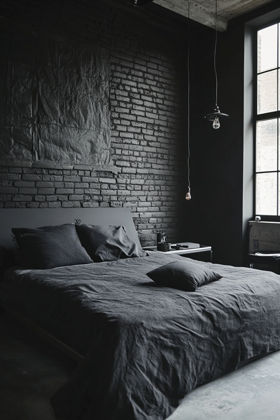 2. Industrial Elegance (Black And Gray Bedroom Ideas) - Black And Gray Bedroom Ideas