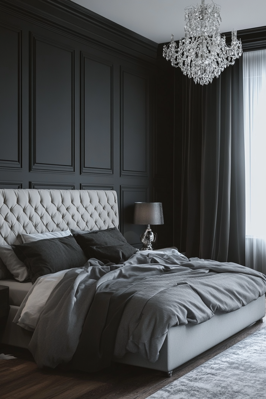 4. Classic Contrast (Black And Gray Bedroom Ideas) - Black And Gray Bedroom Ideas