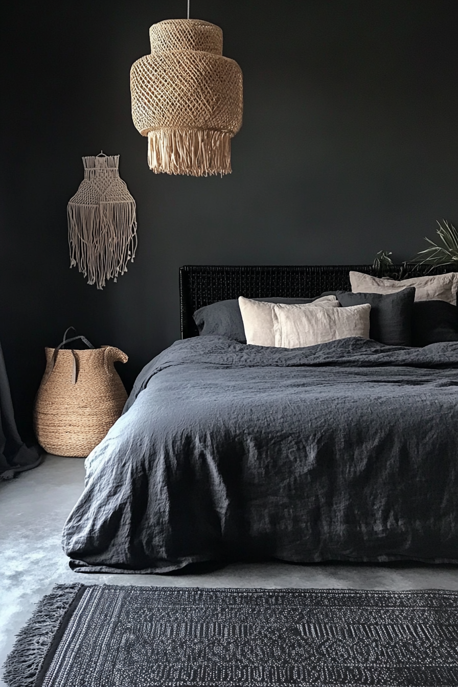 7. Bohemian Shadow (Black And Gray Bedroom Ideas) - Black And Gray Bedroom Ideas