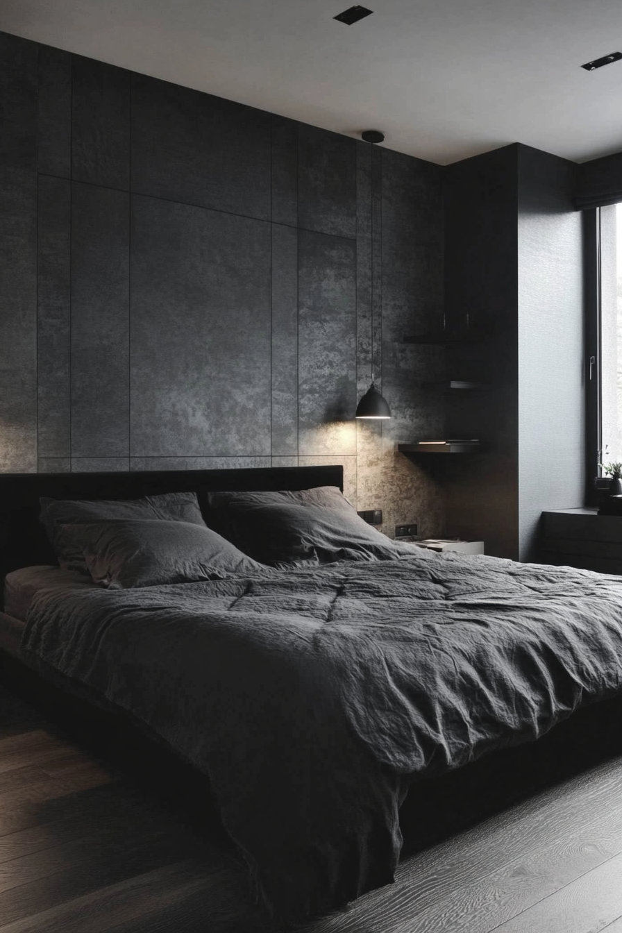 9. Minimalist Haven (Black And Gray Bedroom Ideas) - Black And Gray Bedroom Ideas