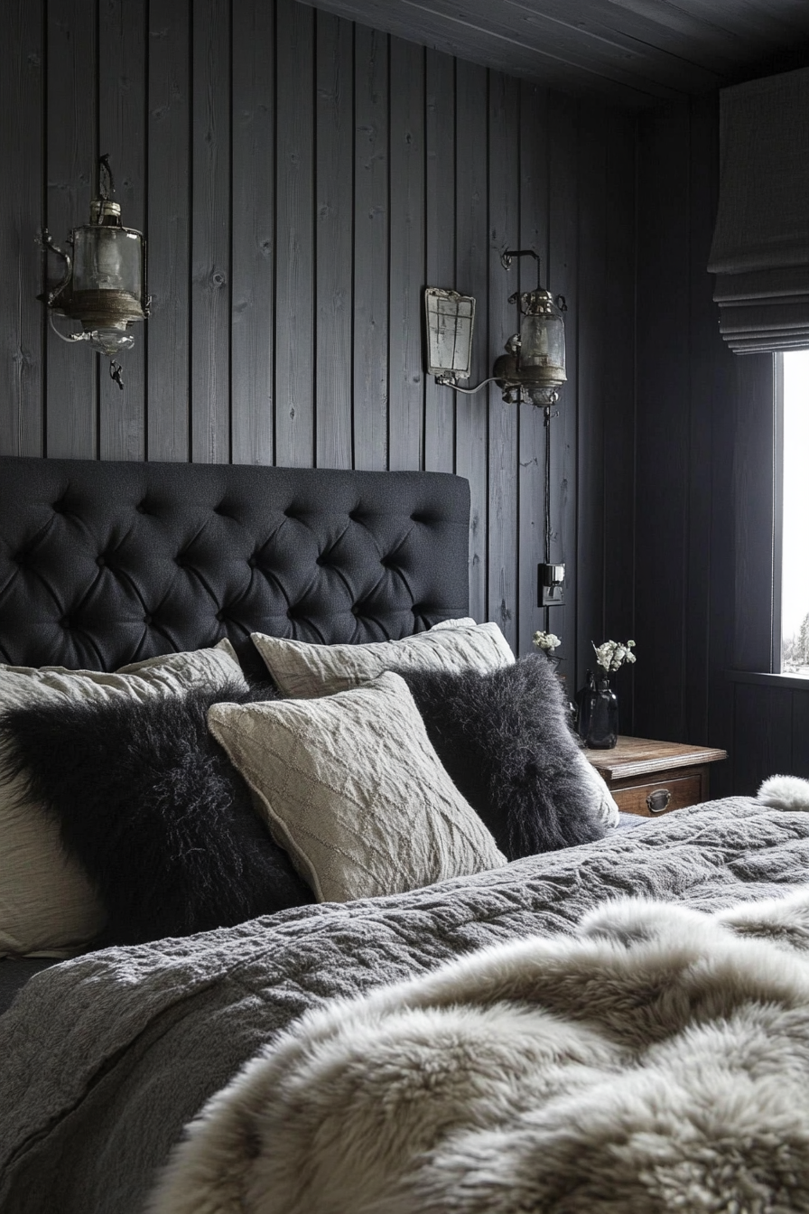 10. Textured Layers (Black And Gray Bedroom Ideas) - Black And Gray Bedroom Ideas