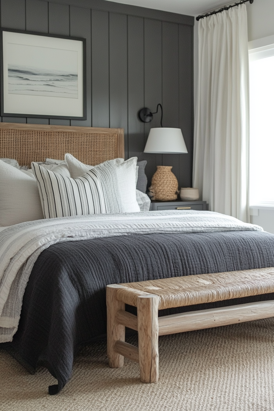 16. Coastal Charcoal (Black And Gray Bedroom Ideas) - Black And Gray Bedroom Ideas