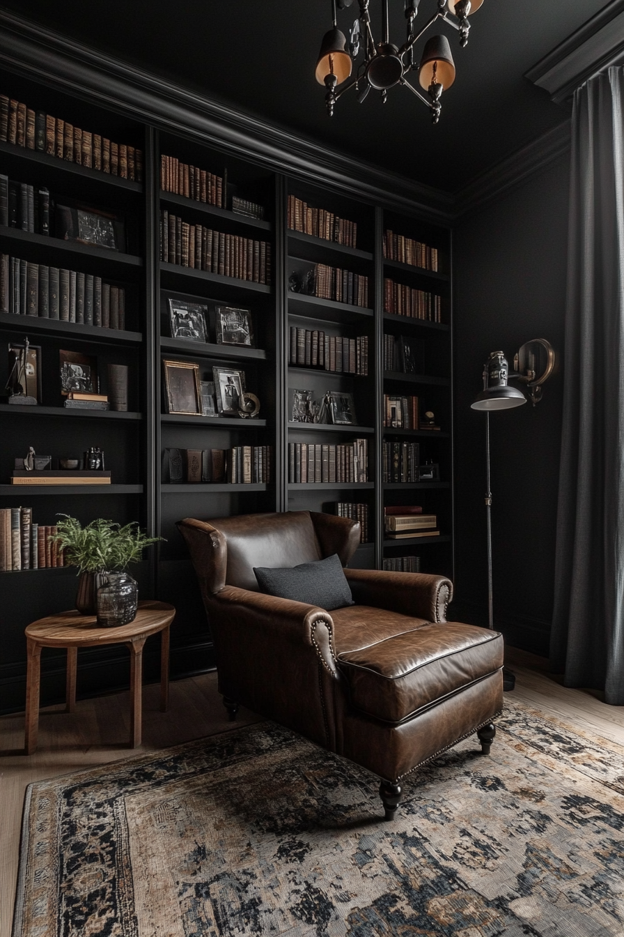 17. Dark Academia (Black And Gray Bedroom Ideas) - Black And Gray Bedroom Ideas