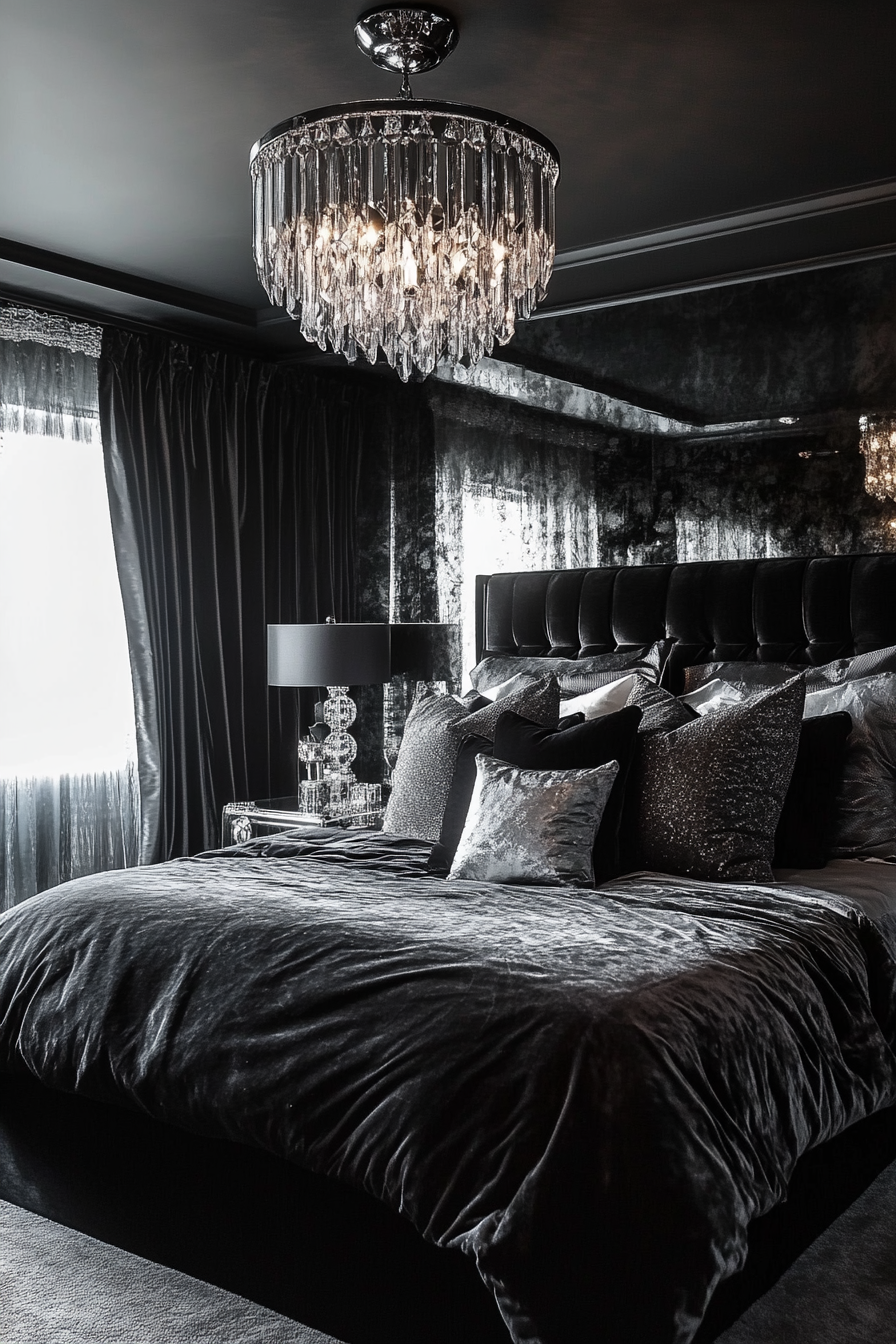 18. Hollywood Glam (Black And Gray Bedroom Ideas) - Black And Gray Bedroom Ideas