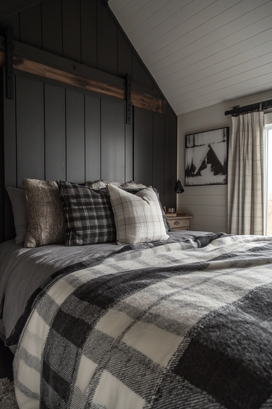 19. Farmhouse Blackout (Black And Gray Bedroom Ideas) - Black And Gray Bedroom Ideas