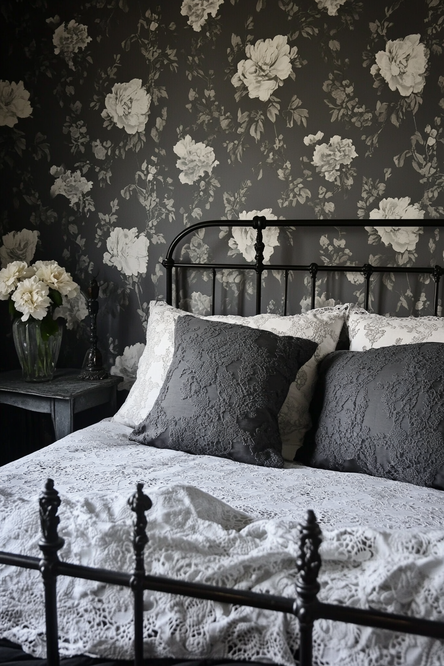 20. Vintage Noir (Black And Gray Bedroom Ideas) - Black And Gray Bedroom Ideas