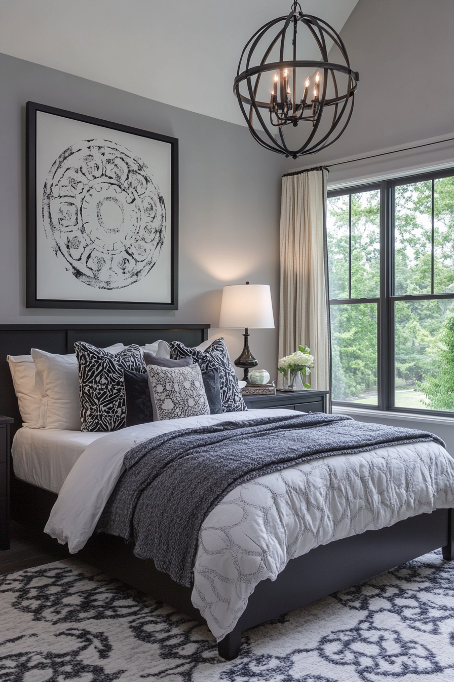 22. Serene Sanctuary (Black And Gray Bedroom Ideas) - Black And Gray Bedroom Ideas