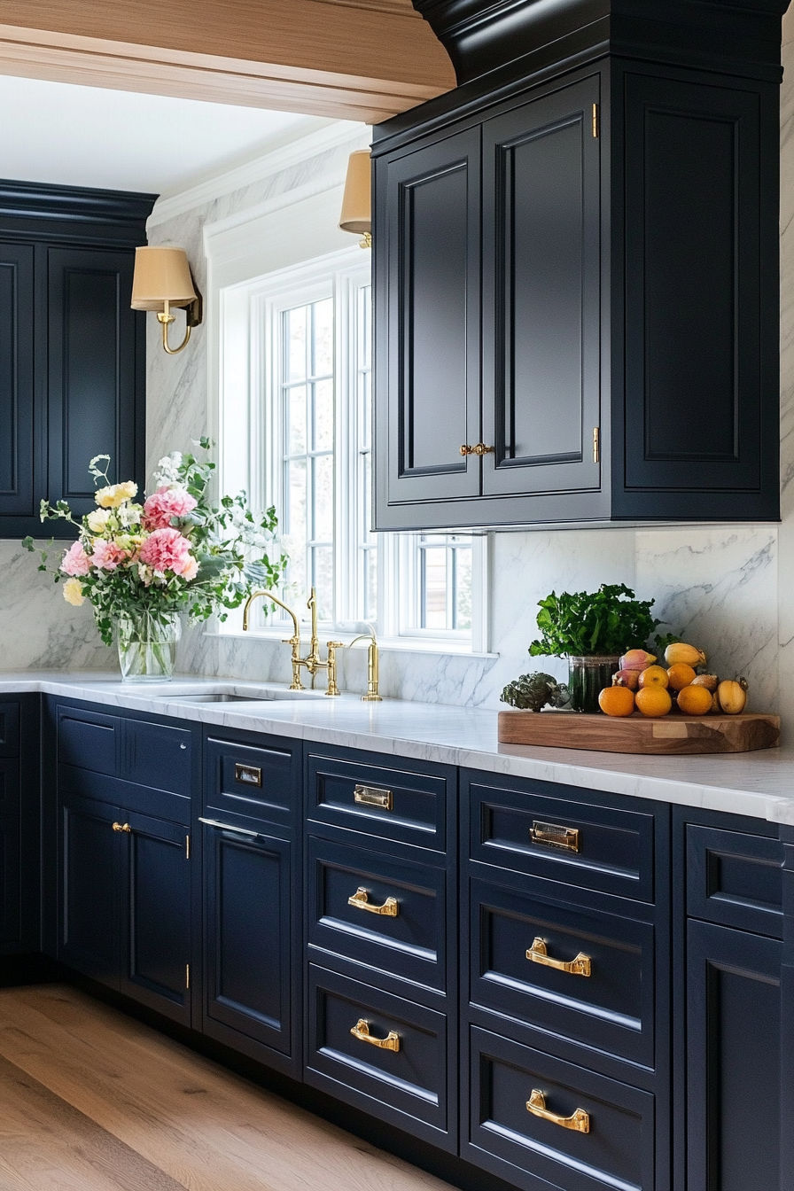2. Classic Navy (Dark Kitchen Cabinet Ideas) - Dark Kitchen Cabinet Ideas