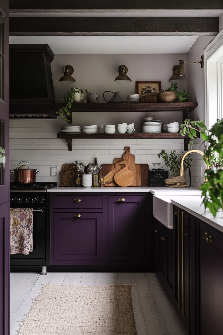 10. Aubergine Allure (Dark Kitchen Cabinet Ideas) - Dark Kitchen Cabinet Ideas
