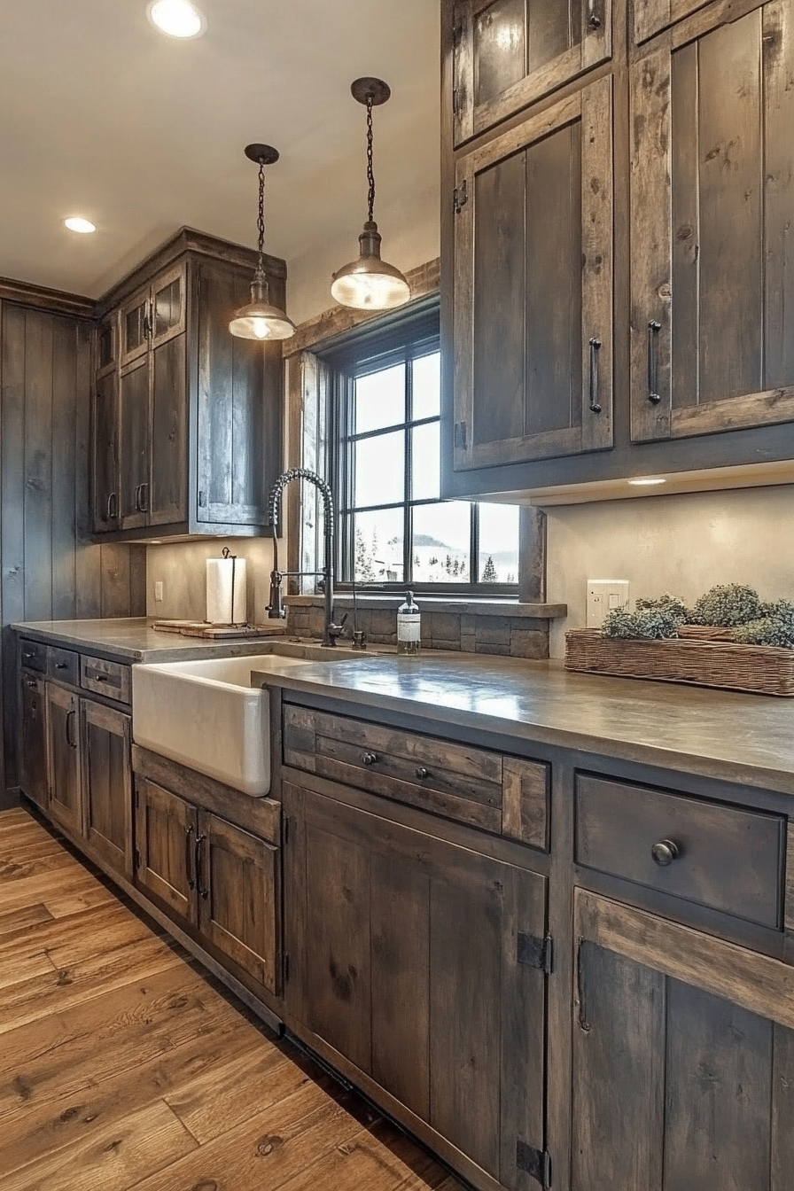 12. Rustic Raven (Dark Kitchen Cabinet Ideas) - Dark Kitchen Cabinet Ideas