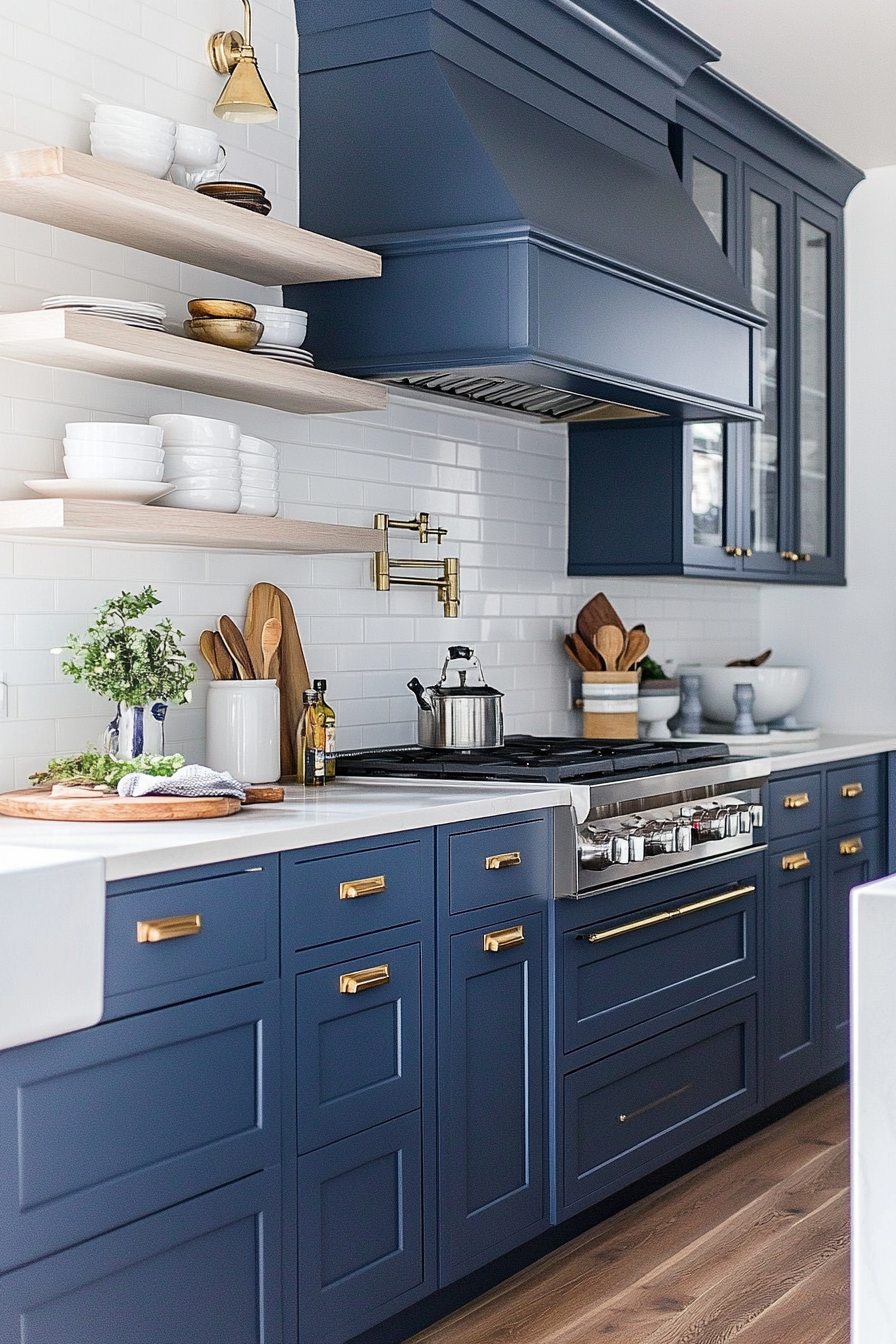 13. Cobalt Charm (Dark Kitchen Cabinet Ideas) - Dark Kitchen Cabinet Ideas