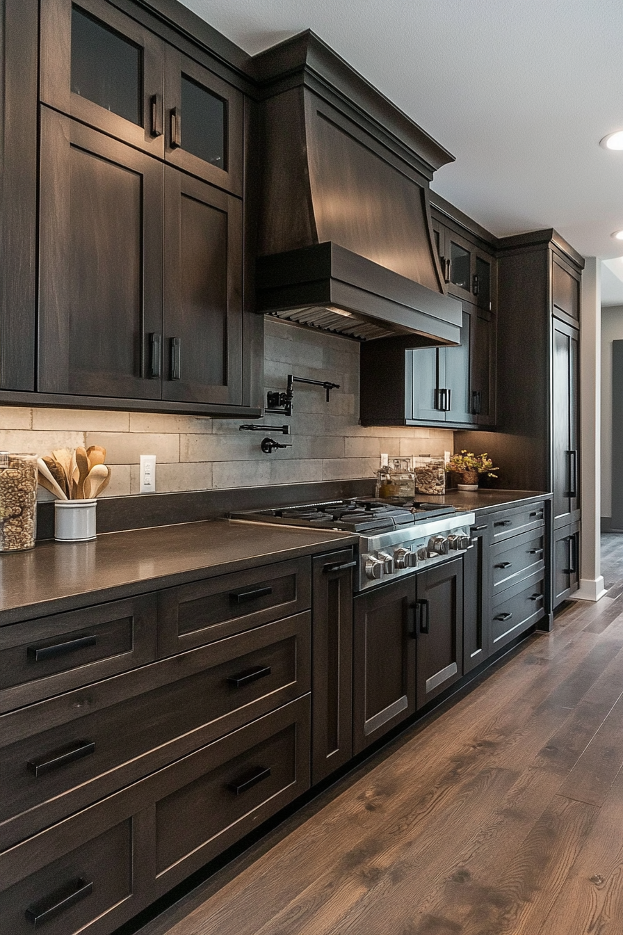 16. Ashen Espresso (Dark Kitchen Cabinet Ideas) - Dark Kitchen Cabinet Ideas