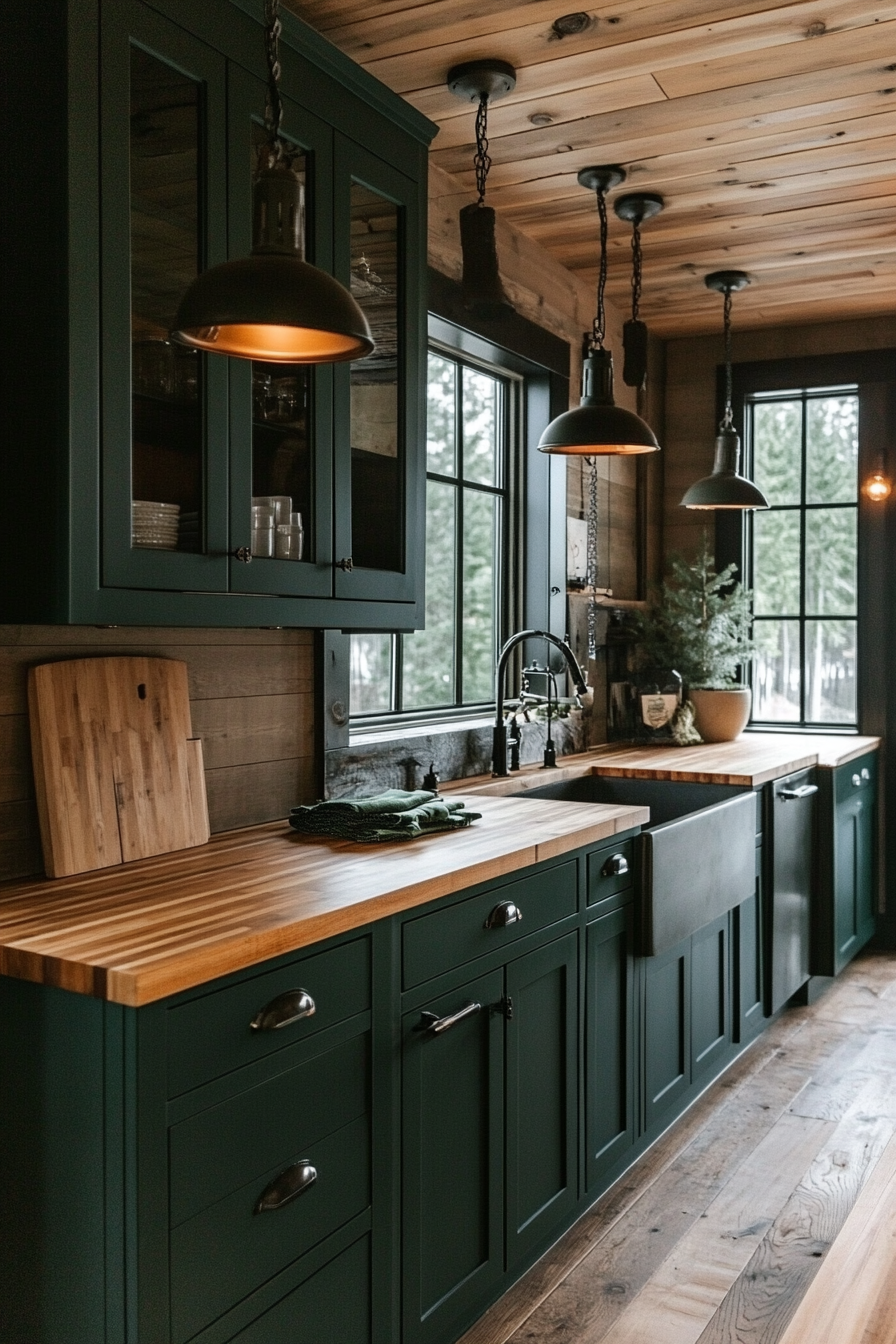 21. Pine Forest (Dark Kitchen Cabinet Ideas) - Dark Kitchen Cabinet Ideas