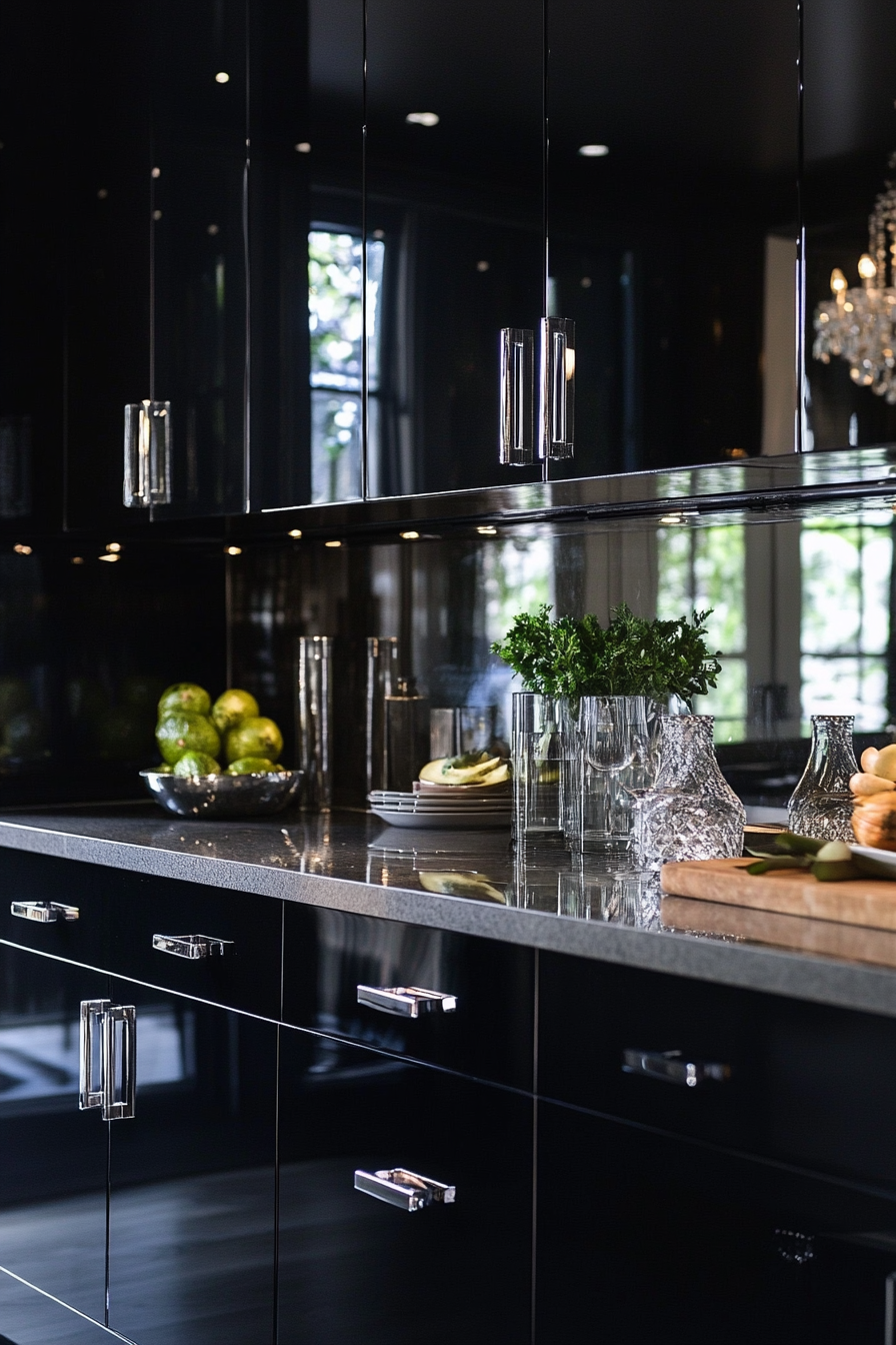 22. Licorice Luxe (Dark Kitchen Cabinet Ideas) - Dark Kitchen Cabinet Ideas