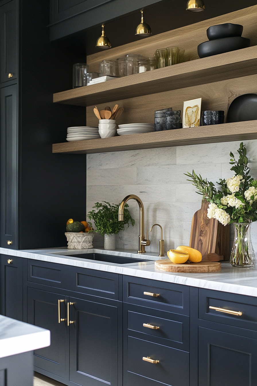 24. Onyx and Oak (Dark Kitchen Cabinet Ideas) - Dark Kitchen Cabinet Ideas
