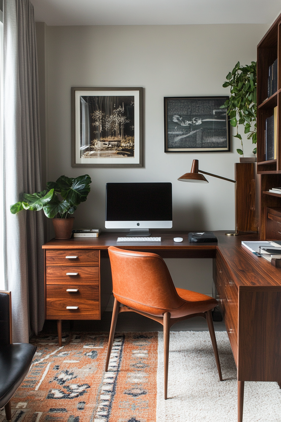 4. Mid-Century Modern (Masculine Home Office Ideas) - Masculine Home Office Ideas