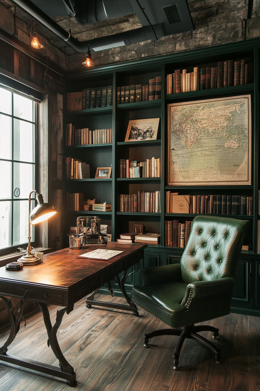 5. Dark Academia (Masculine Home Office Ideas) - Masculine Home Office Ideas