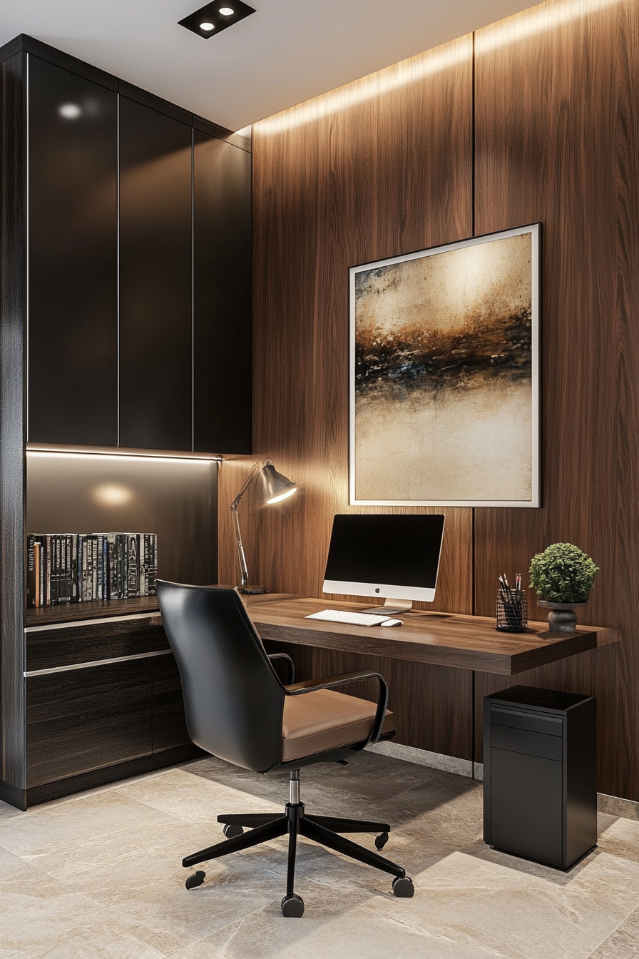 6. Modern Monochrome (Masculine Home Office Ideas) - Masculine Home Office Ideas