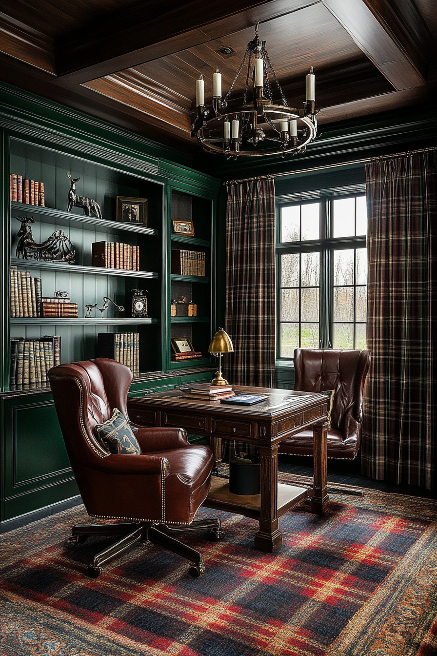 13. British Clubroom (Masculine Home Office Ideas) - Masculine Home Office Ideas