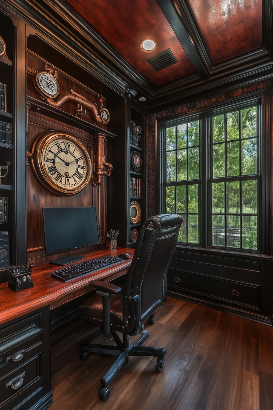 15. Steampunk Office (Masculine Home Office Ideas) - Masculine Home Office Ideas