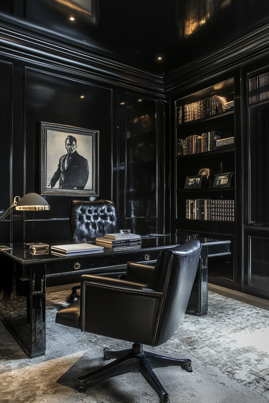 25. Executive Blackout (Masculine Home Office Ideas) - Masculine Home Office Ideas