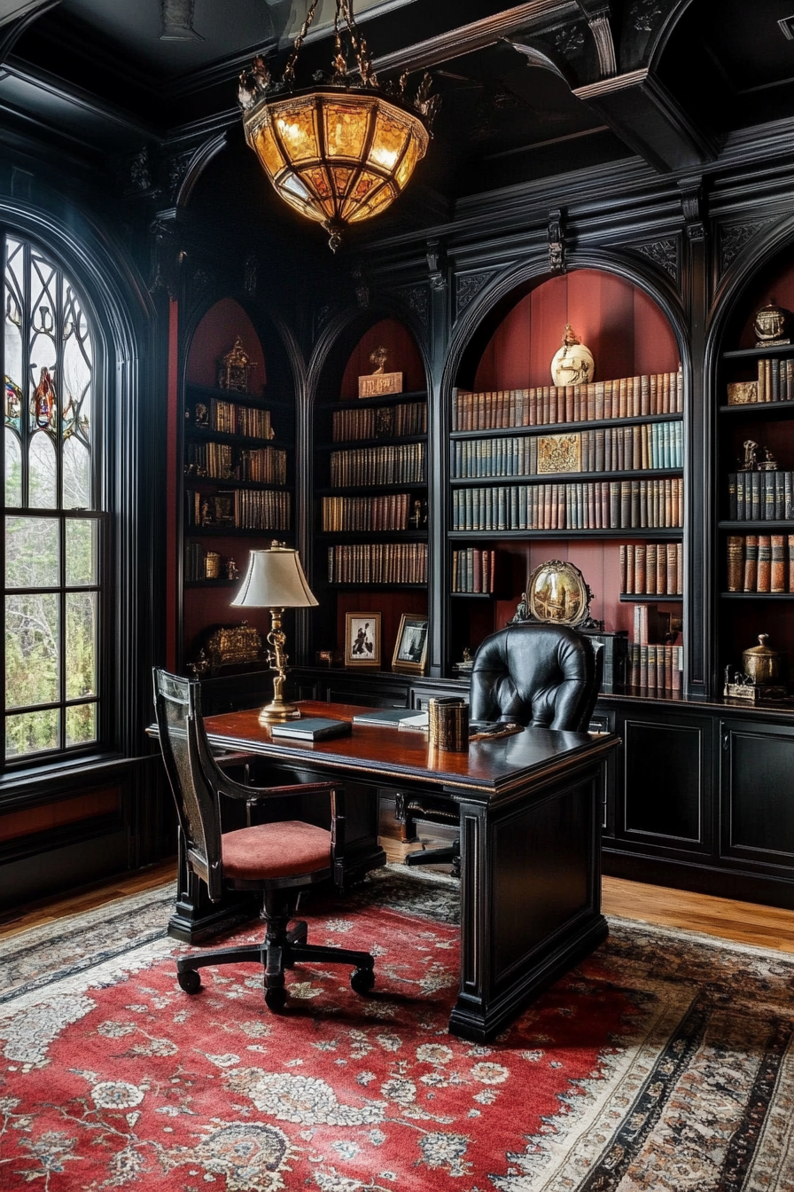 27. Gothic Revival (Masculine Home Office Ideas) - Masculine Home Office Ideas