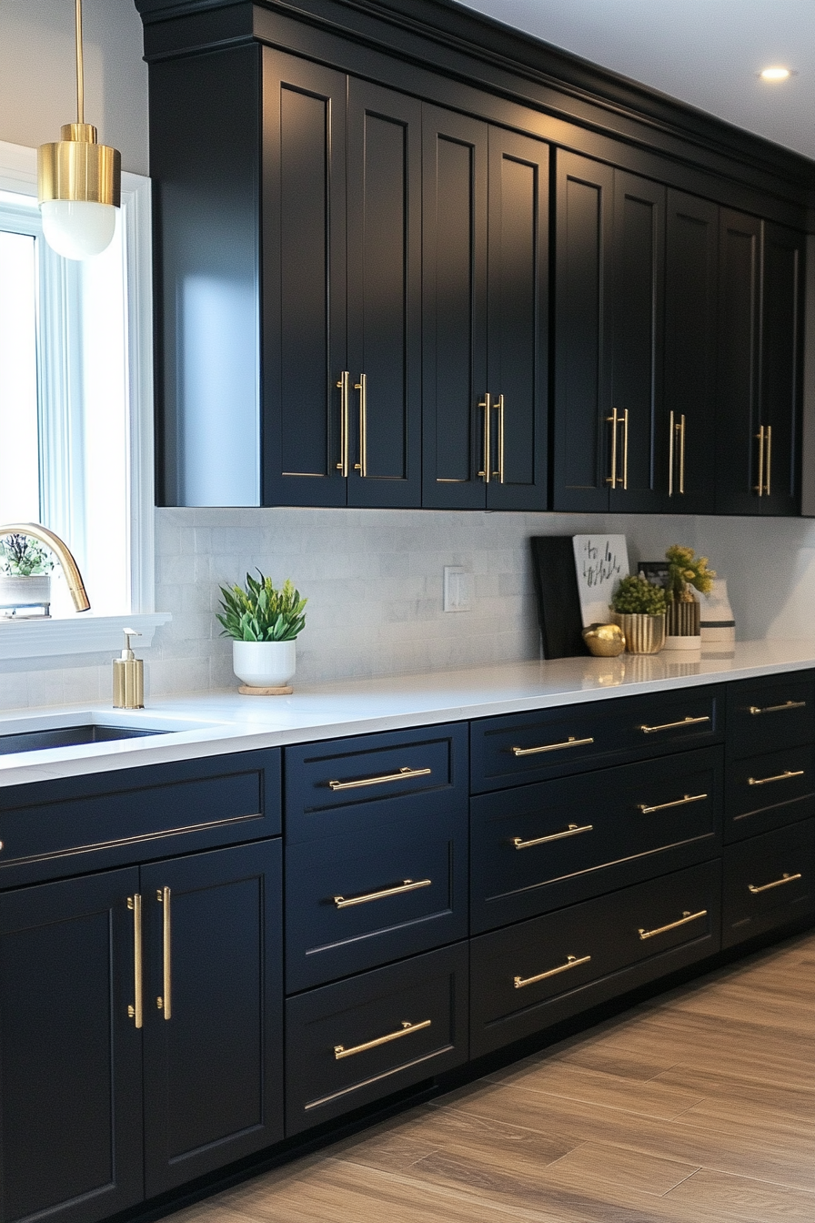 4. Deep Navy Luxe (Dark Cabinets Kitchen Ideas) - Dark Cabinets Kitchen Ideas