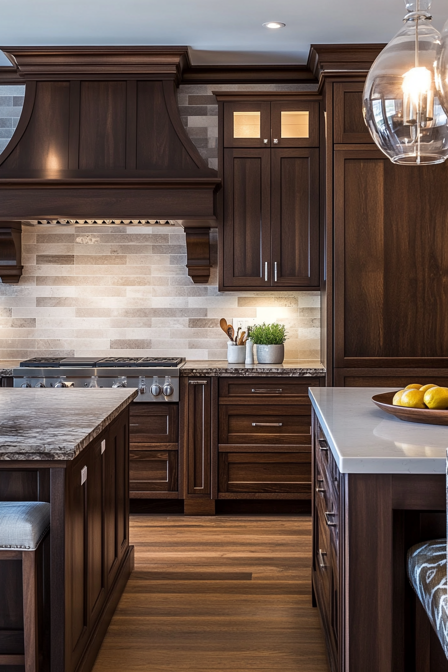 6. Walnut Sophistication (Dark Cabinets Kitchen Ideas) - Dark Cabinets Kitchen Ideas