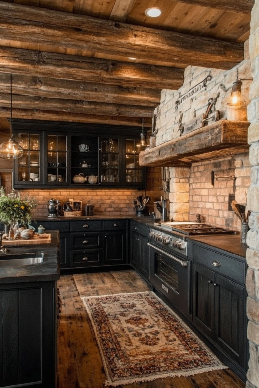 8. Onyx Rustic (Dark Cabinets Kitchen Ideas) - Dark Cabinets Kitchen Ideas