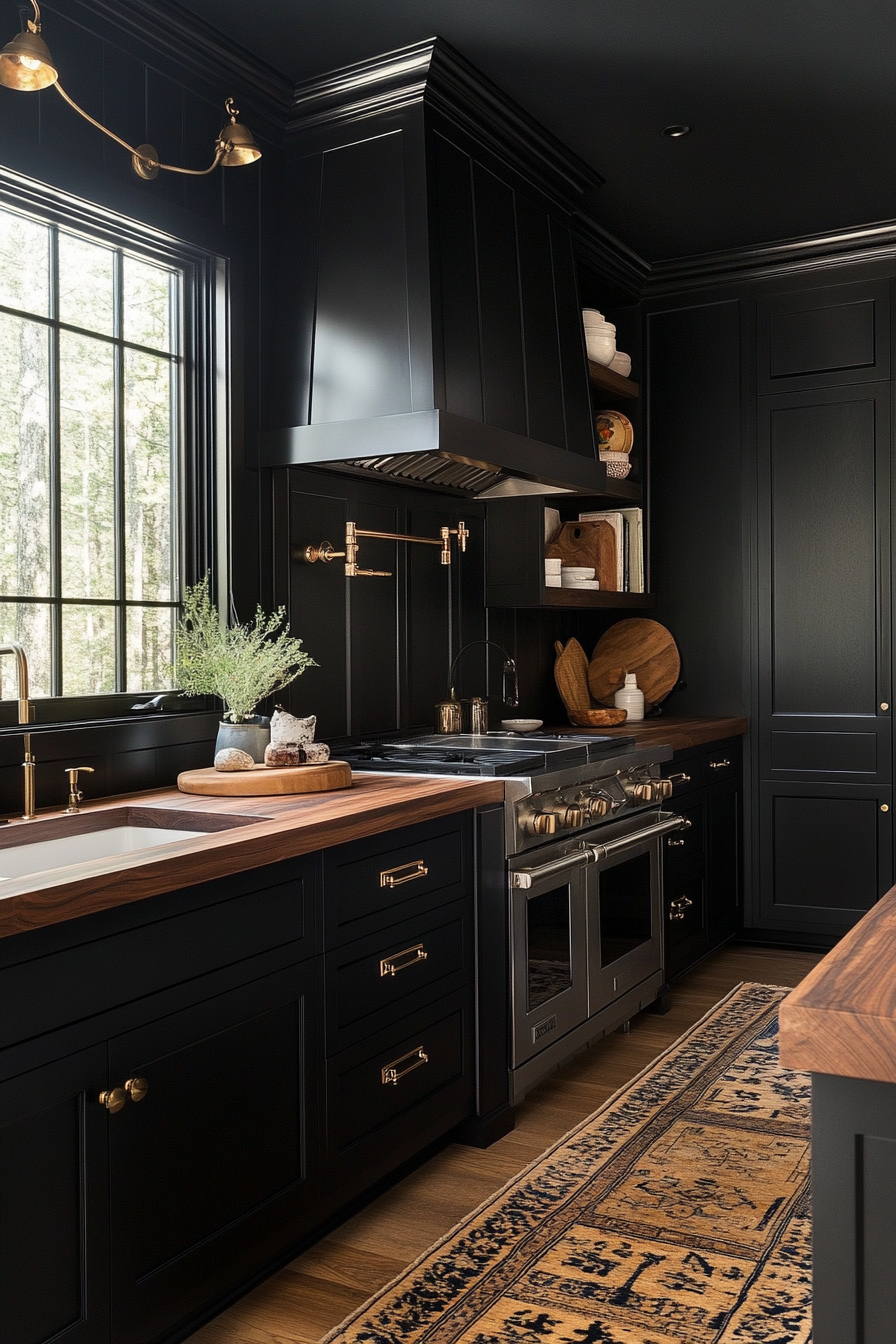 11. Ink Black Scandinavian (Dark Cabinets Kitchen Ideas) - Dark Cabinets Kitchen Ideas