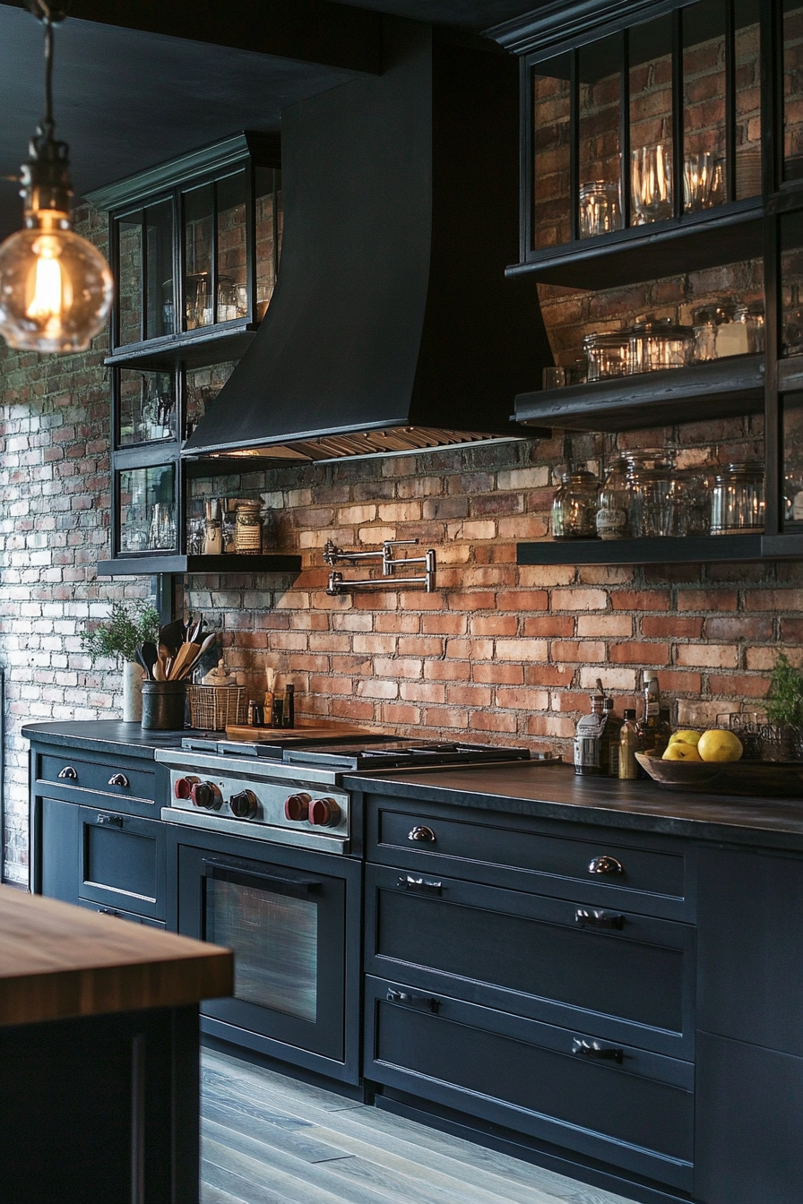 18. Raven Industrial (Dark Cabinets Kitchen Ideas) - Dark Cabinets Kitchen Ideas