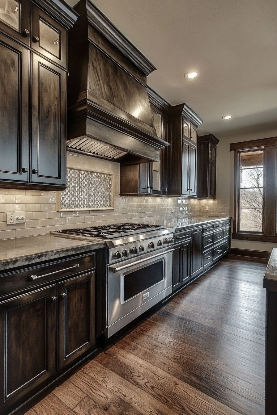 27. Pewter Classic (Dark Cabinets Kitchen Ideas) - Dark Cabinets Kitchen Ideas