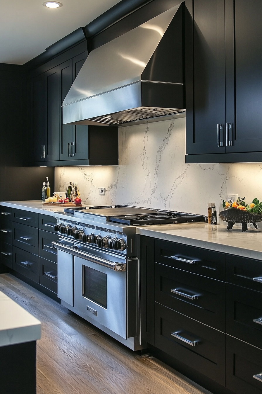13. Urban Slate (Black Cabinets Kitchen Ideas) - Black Cabinets Kitchen Ideas