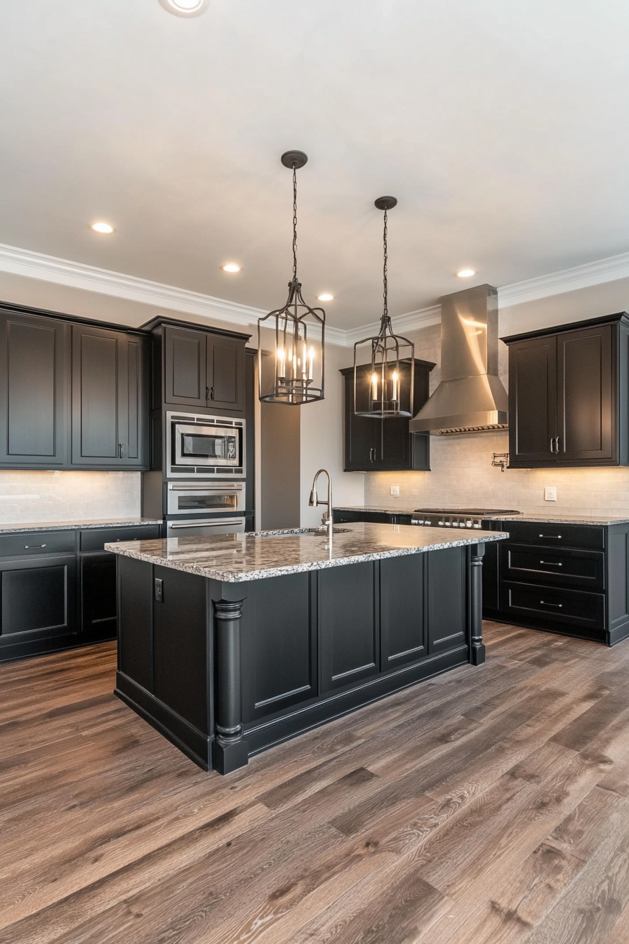 18. Transitional Ink (Black Cabinets Kitchen Ideas) - Black Cabinets Kitchen Ideas