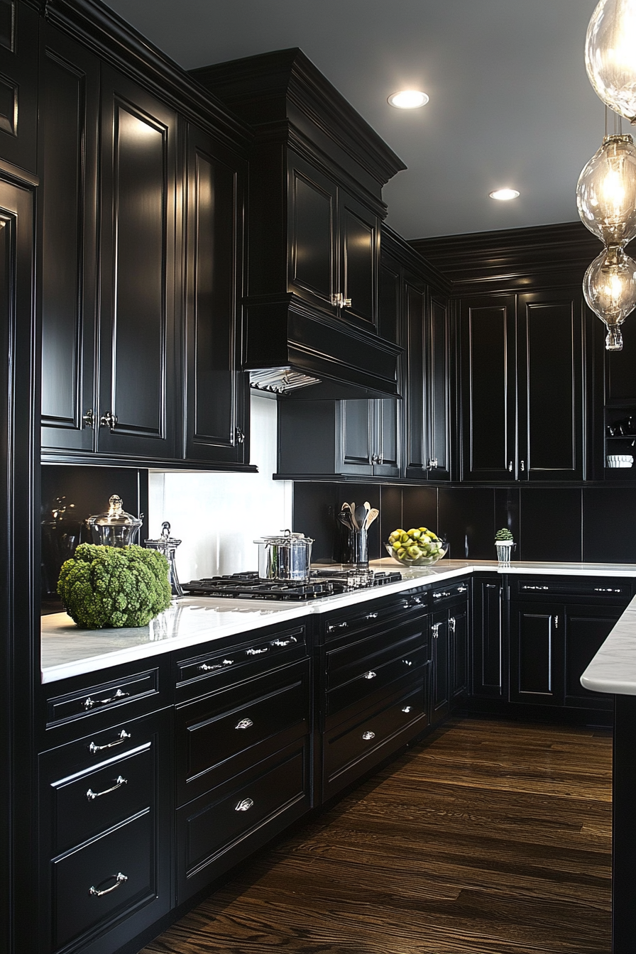 21. Contemporary Smoke (Black Cabinets Kitchen Ideas) - Black Cabinets Kitchen Ideas