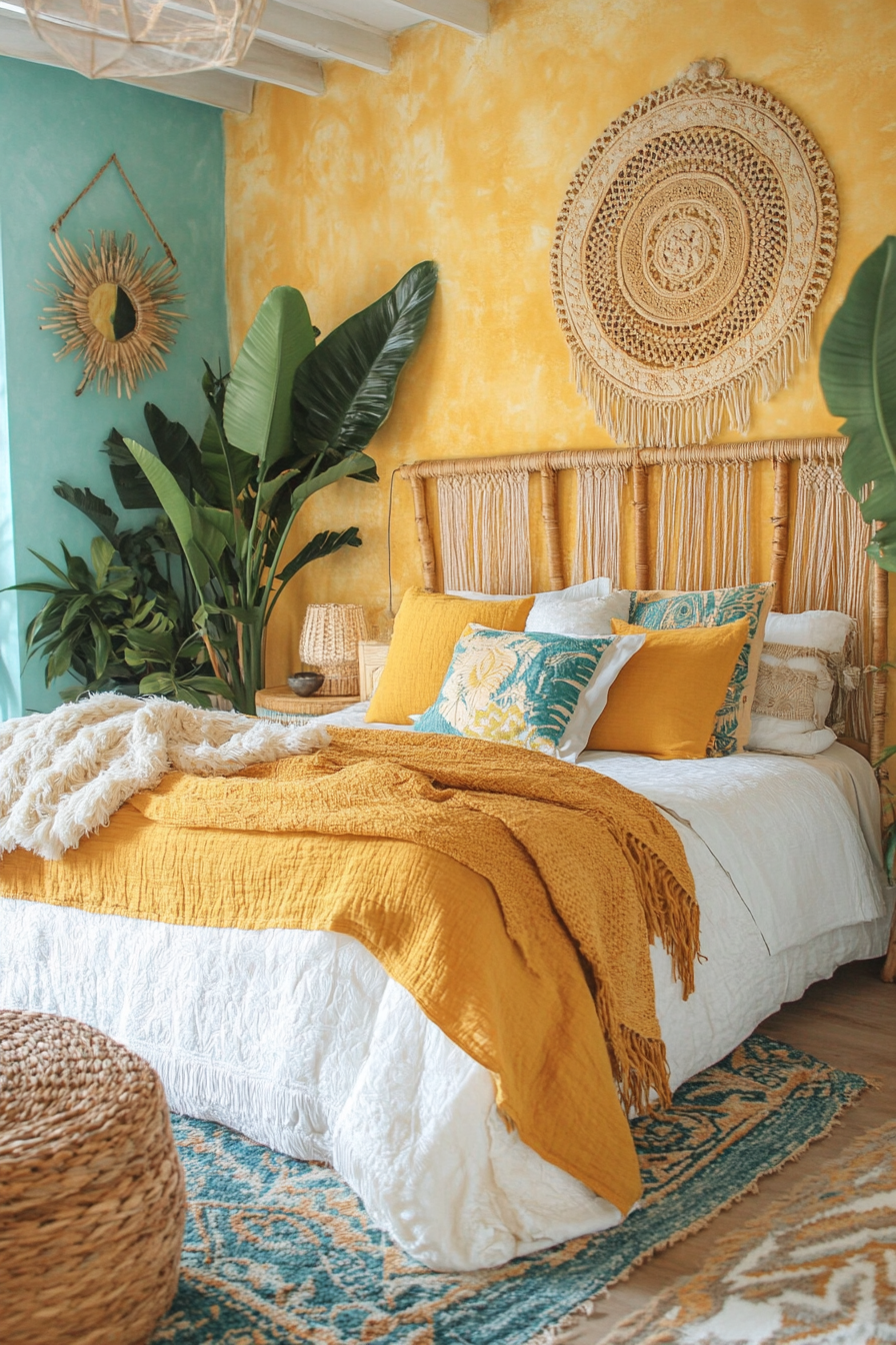 4. Boho Tropics (Tropical Bedroom Ideas) - Tropical Bedroom Ideas