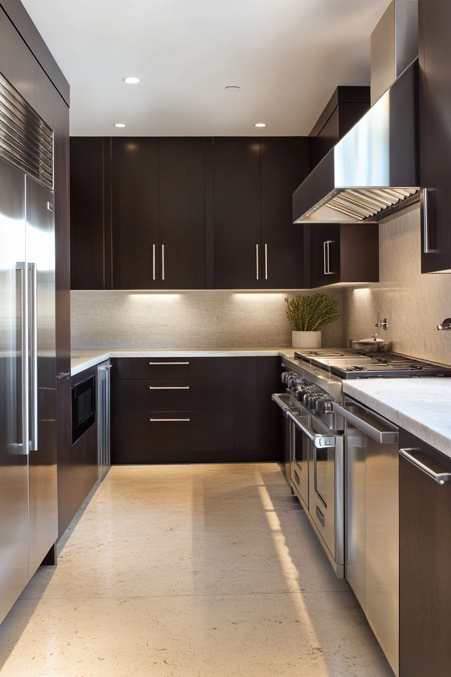 3. Espresso Minimalism (Brown Kitchen Cabinets Ideas) - Brown Kitchen Cabinets Ideas